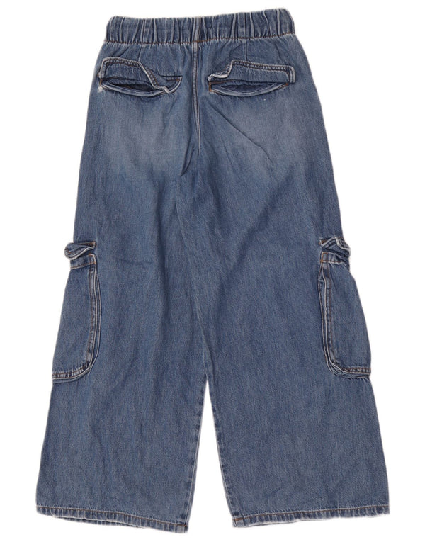 Zara Girls Cargo Wide Leg Jeans 13-14 Years W26 L26 Blue