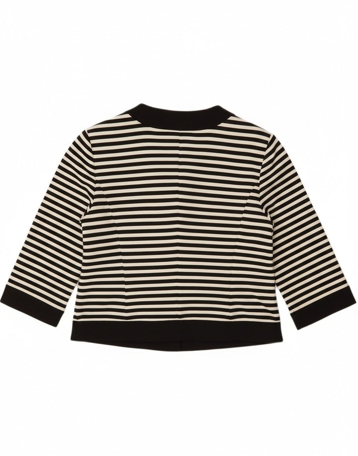 PHASE EIGHT Womens 3/4 Sleeve Bolero Jacket UK 14 Medium Black Striped