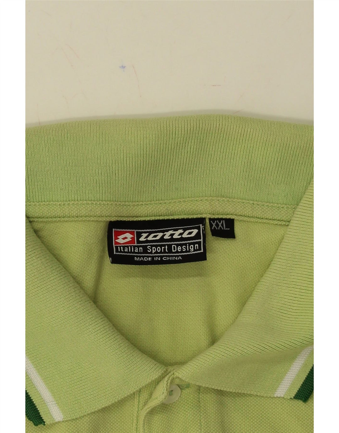 LOTTO Mens Polo Shirt 2XL Green Vintage Lotto and Second-Hand Lotto from Messina Hembry 