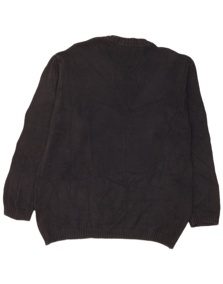 Marks & Spencer Mens Crew Neck Jumper Sweater Large Black Cotton