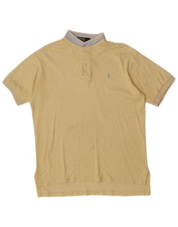 Polo Ralph Lauren Mens Shirt Large Yellow Colourblock Cotton