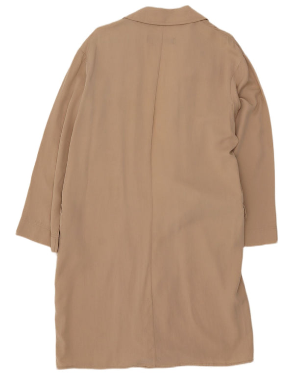 Zara Womens Overcoat UK 16 Large Beige Lyocell
