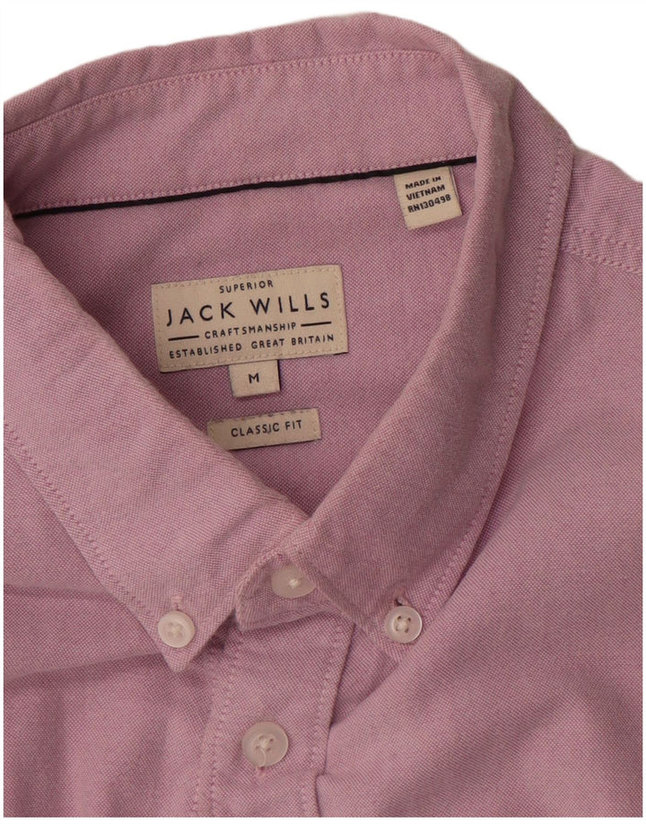 Jack Wills Mens Classic Fit Shirt Medium Pink Cotton