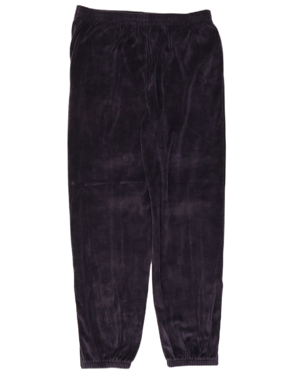 Fila Mens Velvet Tracksuit Trousers Joggers Large Navy Blue Cotton
