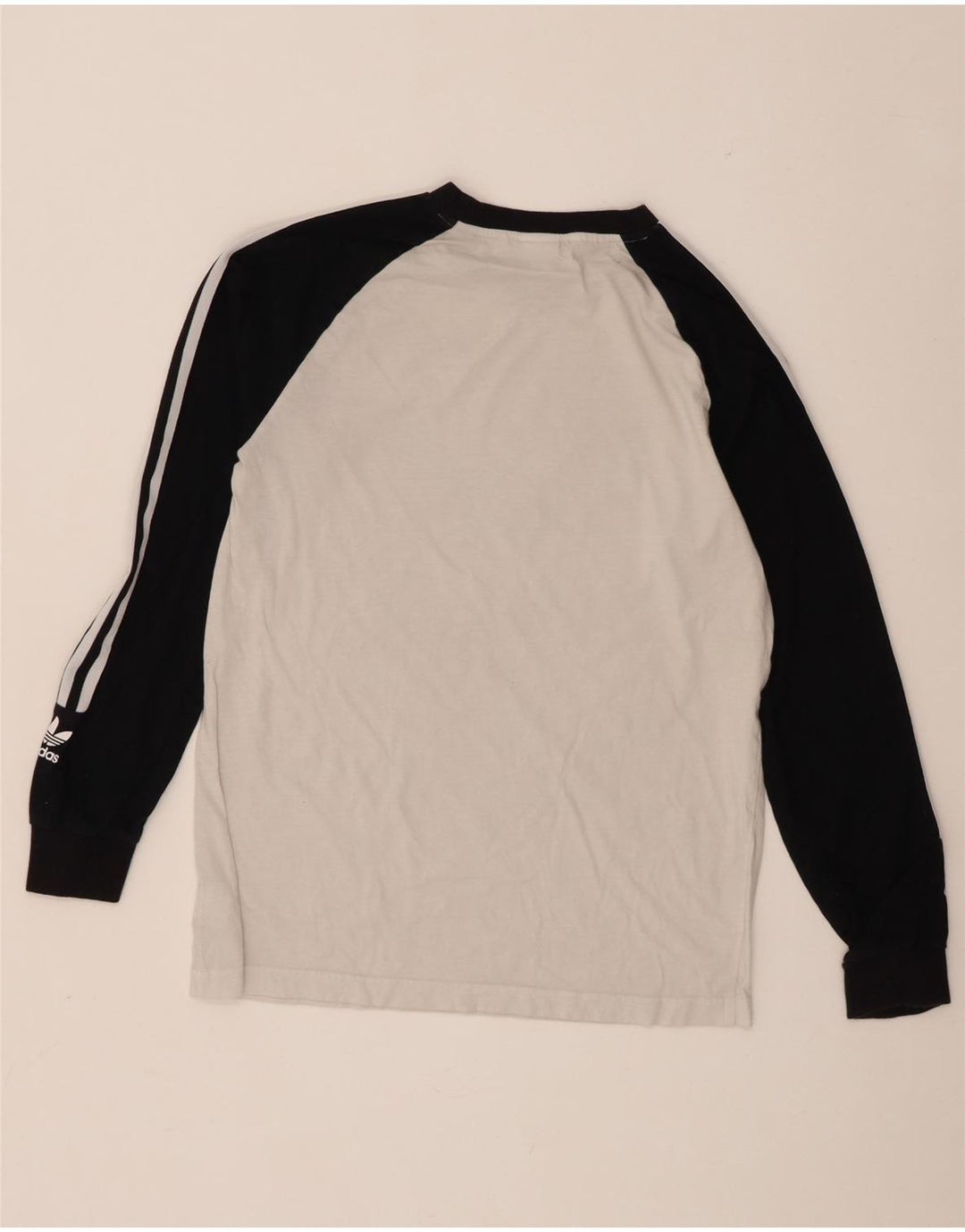 Adidas Mens Graphic Top Long Sleeve Medium White Colourblock Cotton