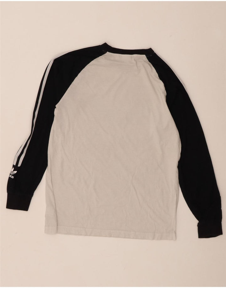 Adidas Mens Graphic Top Long Sleeve Medium White Colourblock Cotton