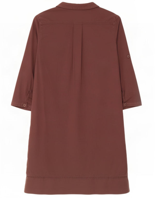 Massimo Dutti Womens 3/4 Sleeve Shift Dress EU 40 Medium Brown