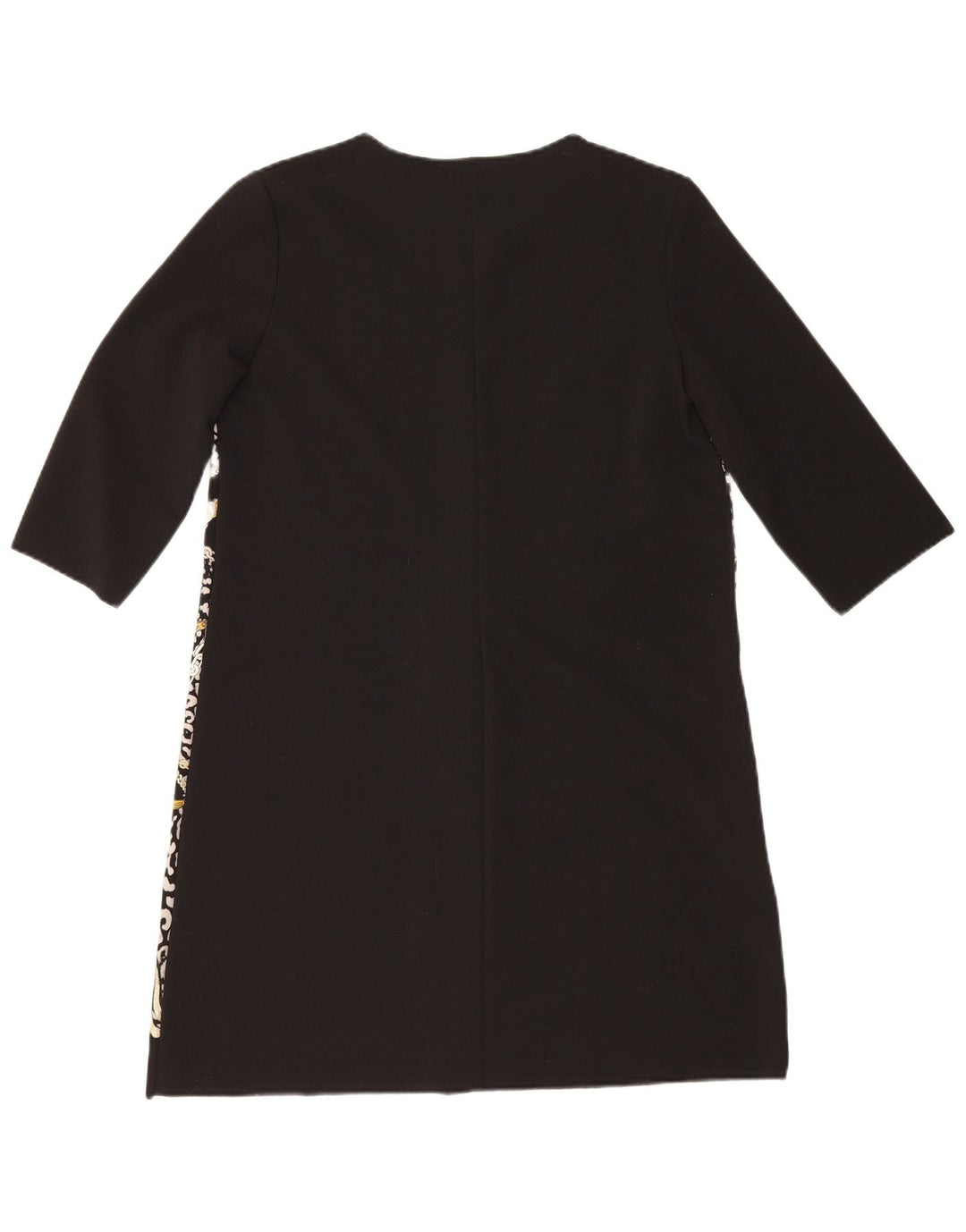 Zara Womens 3/4 Sleeve Shift Dress UK 16 Large Black Polyester