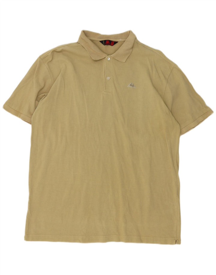 Kappa Mens Polo Shirt 2XL Beige Cotton
