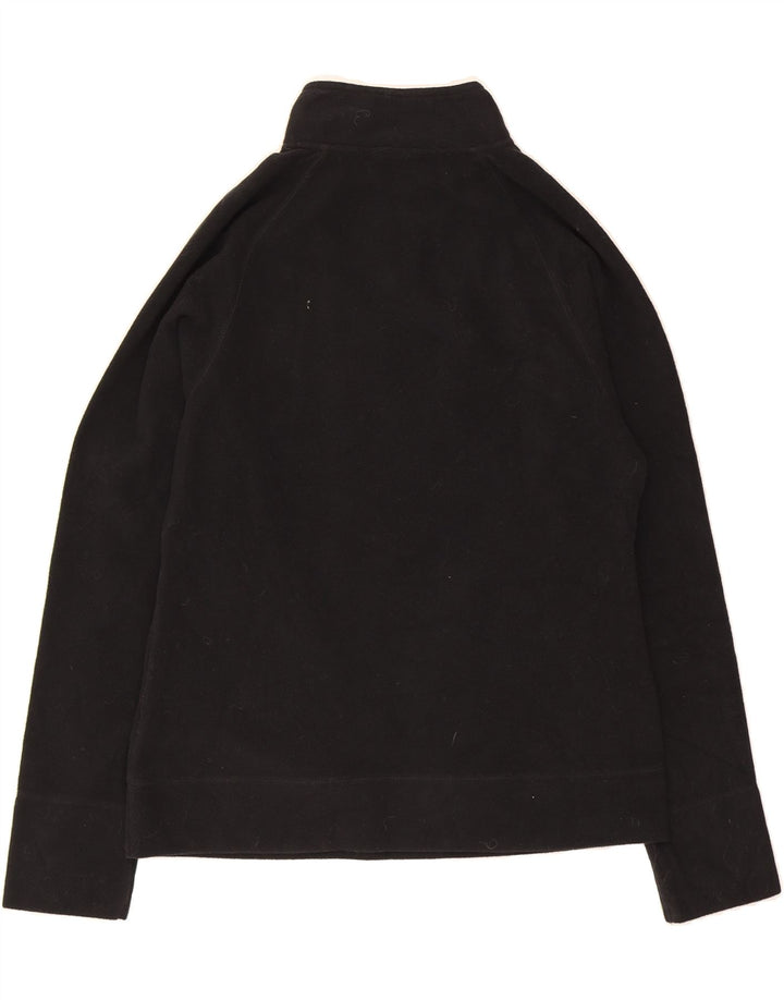 REEBOK Womens Zip Neck Fleece Jumper UK 14 Large Black Polyester Vintage Reebok and Second-Hand Reebok from Messina Hembry 