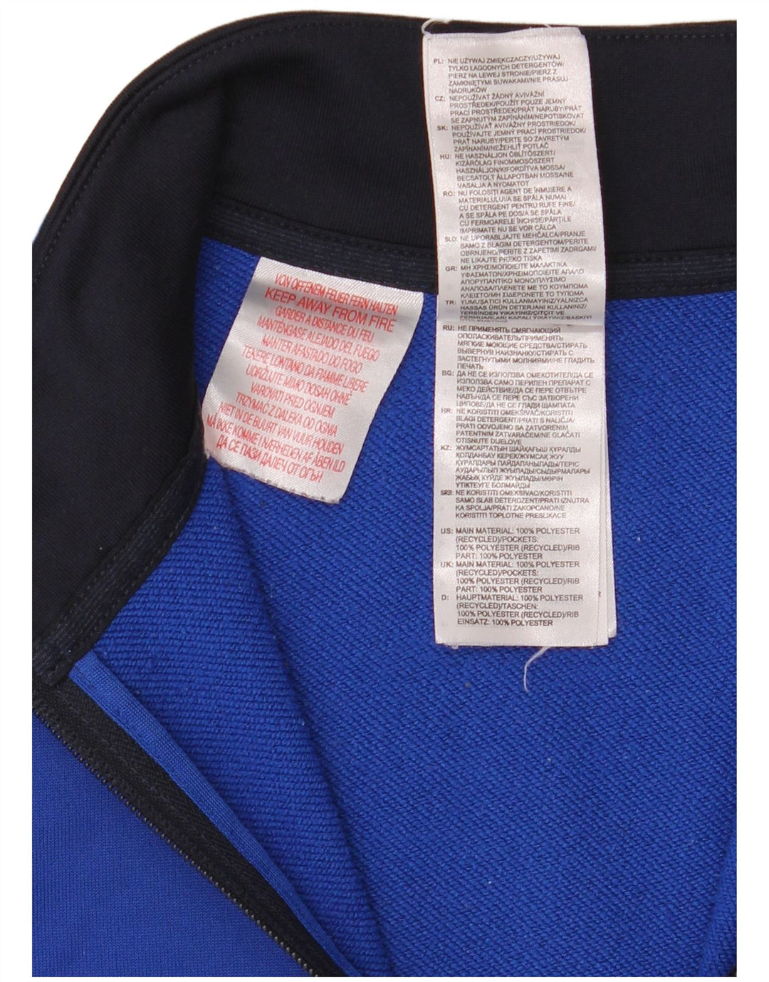 Adidas Boys Graphic Tracksuit Top Jacket 9-10 Years Blue Colourblock