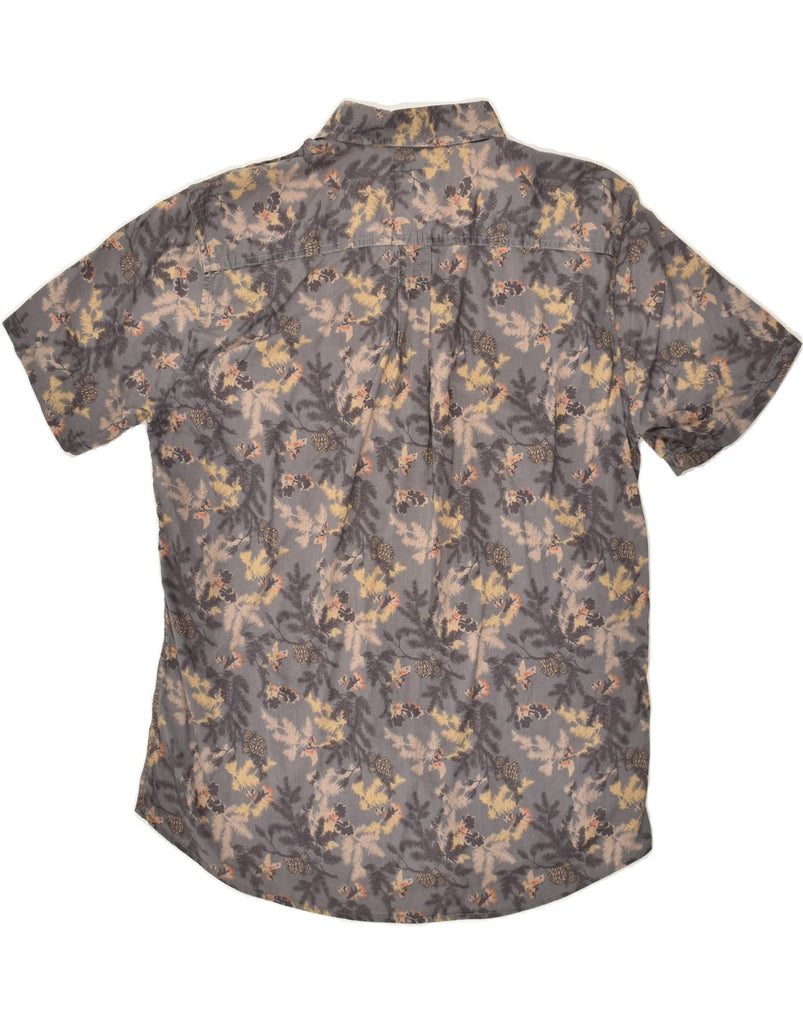 EDDIE BAUER Mens Classic Fit Short Sleeve Shirt Medium Grey Floral Cotton | Vintage Eddie Bauer | Thrift | Second-Hand Eddie Bauer | Used Clothing | Messina Hembry 