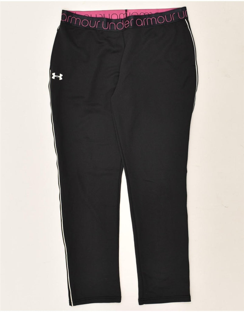 UNDER ARMOUR Girls Graphic Tracksuit Trousers 13-14 Years XL Black | Vintage Under Armour | Thrift | Second-Hand Under Armour | Used Clothing | Messina Hembry 