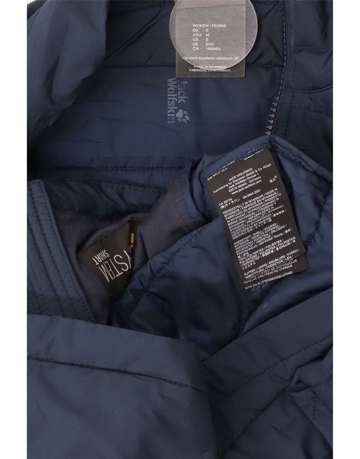Jack Wolfskin Womens Liner Padded Jacket UK 8/10 Small Navy Blue Polyester