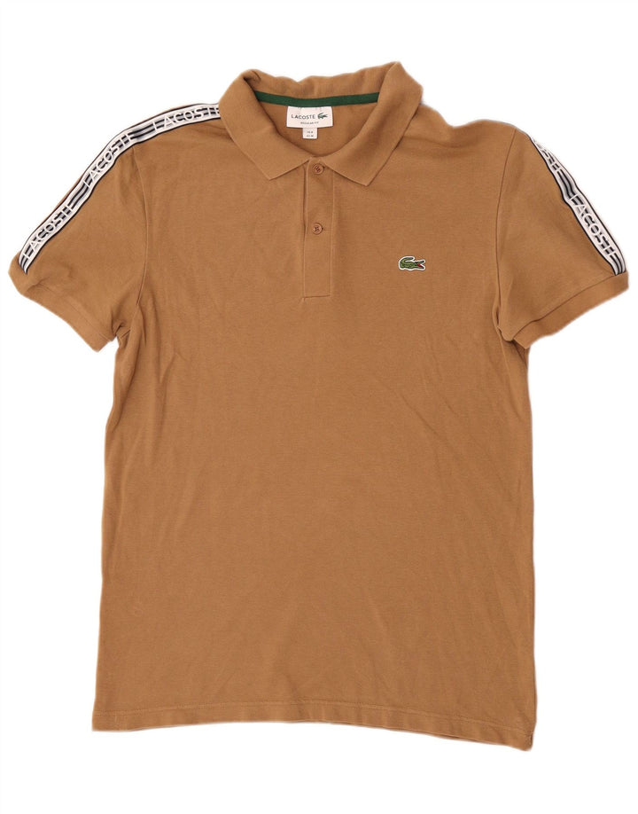 Lacoste Mens Graphic Regular Fit Polo Shirt Size 4 Medium Brown Colourblock