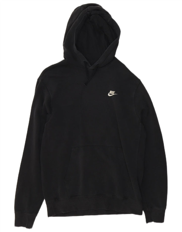 Nike Mens Tall Hoodie Jumper Medium Black Cotton
