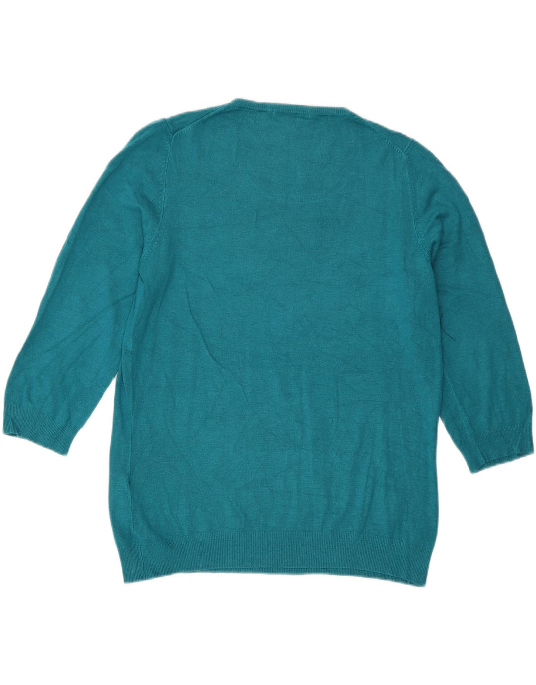 Marks & Spencer Womens Boat Neck Jumper Sweater UK 16 Large Turquoise