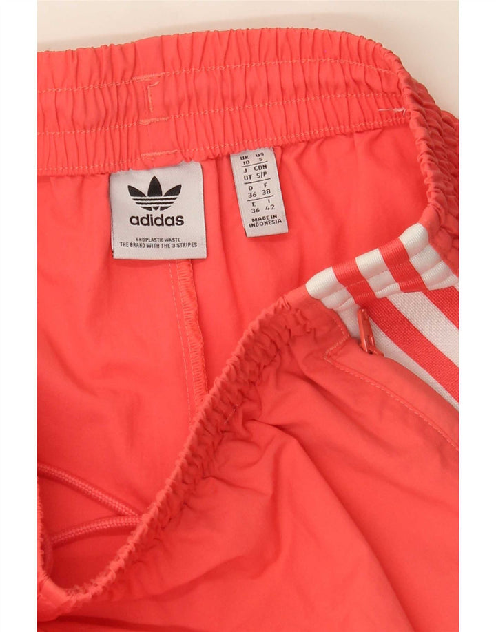 Adidas Womens Tracksuit Trousers Joggers UK 10 Small Orange Polyester