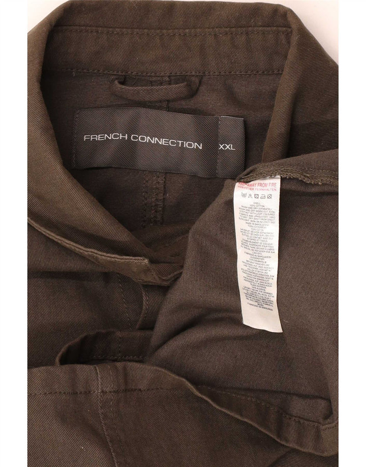French Connection Mens Overshirt Shirt 2XL Khaki Cotton