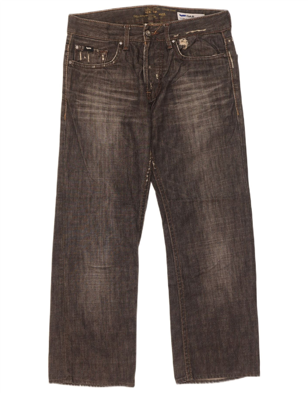 Gas Mens Straight Jeans W31 L27 Black Cotton