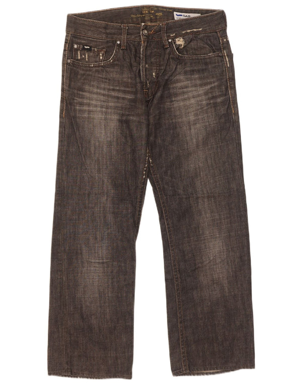 Gas Mens Straight Jeans W31 L27 Black Cotton