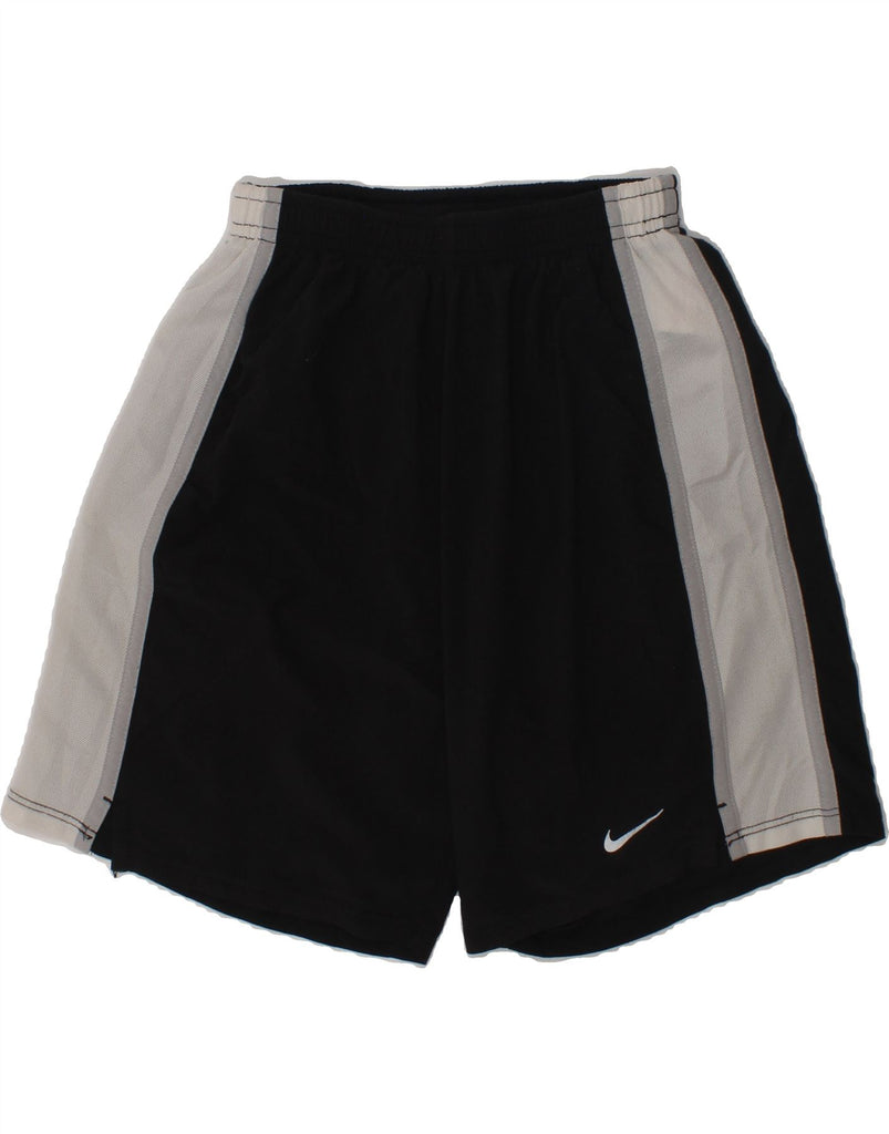 NIKE Boys Dri Fit Sport Shorts 8-9 Years Small  Black Colourblock | Vintage Nike | Thrift | Second-Hand Nike | Used Clothing | Messina Hembry 