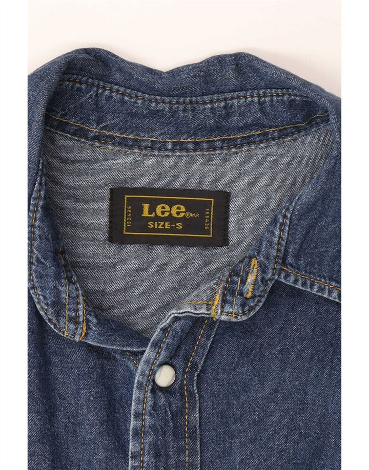 Lee Mens Western Denim Shirt Small Blue Cotton
