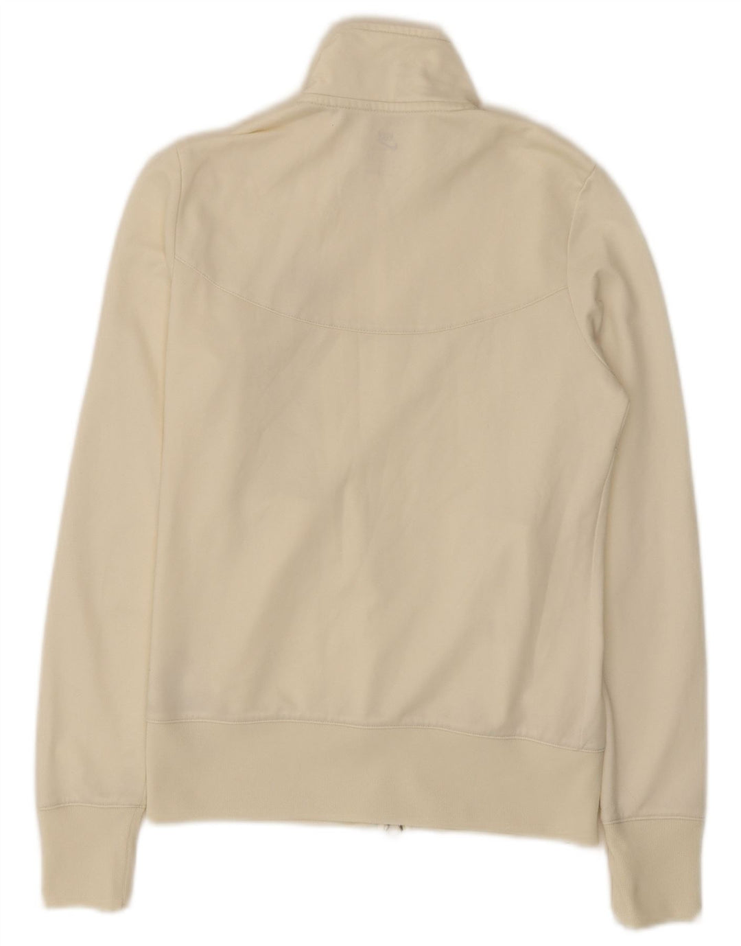 Nike Womens Tracksuit Top Jacket UK 8/10 Small Off White Polyester