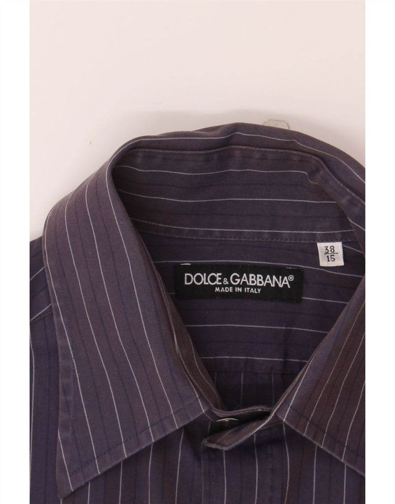 DOLCE & GABBANA Mens Shirt Size 38 15 Medium Purple Striped Vintage Dolce & Gabbana and Second-Hand Dolce & Gabbana from Messina Hembry 