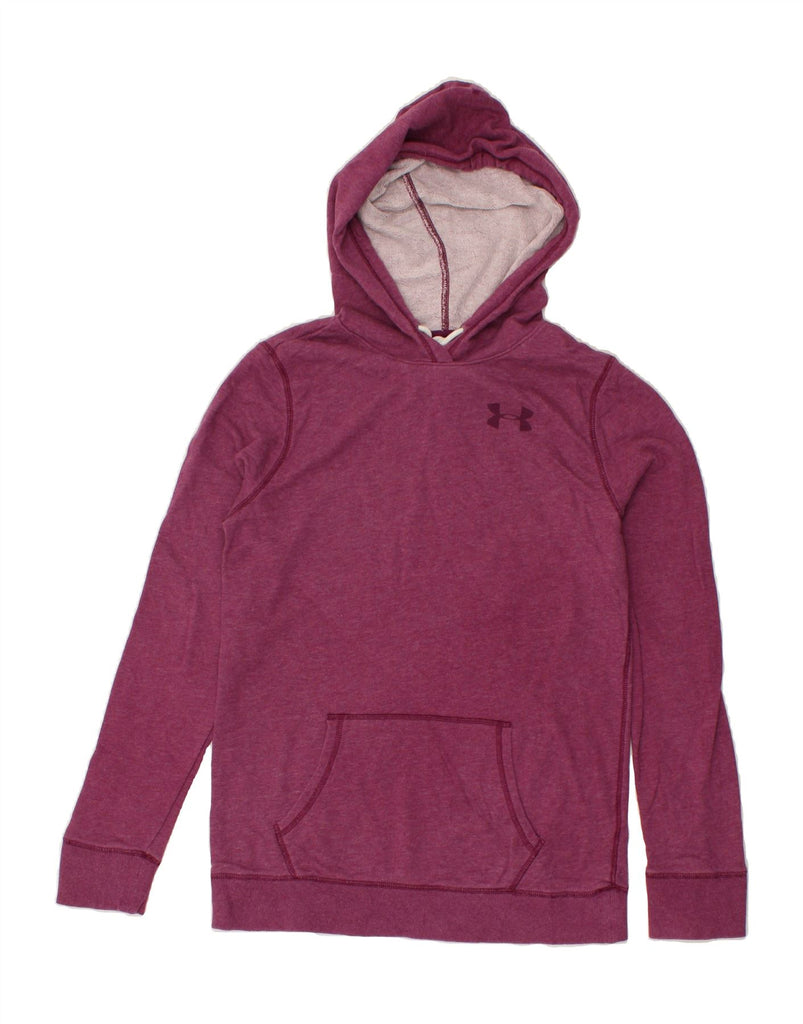 UNDER ARMOUR Womens Graphic Hoodie Jumper UK 12 Medium Pink | Vintage Under Armour | Thrift | Second-Hand Under Armour | Used Clothing | Messina Hembry 