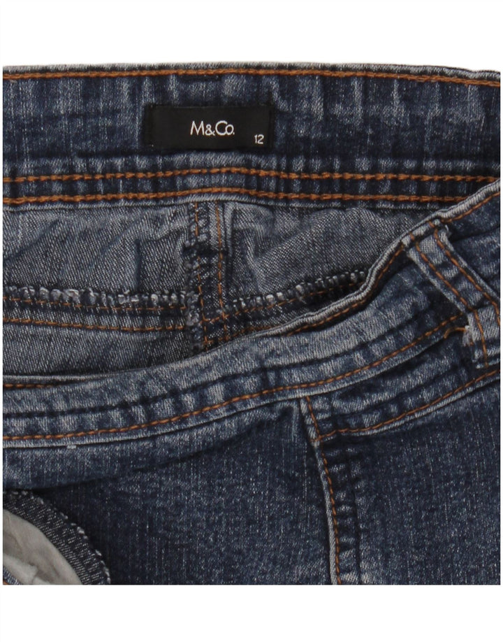 M&Co Womens Denim Bermuda Shorts UK 12 Medium W32  Blue Cotton