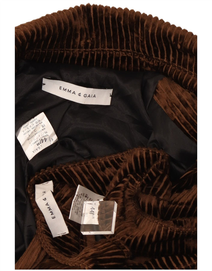 EMMA & GAIA Womens Corduroy 2 Piece Suit IT 44 Medium W28 L28 Brown