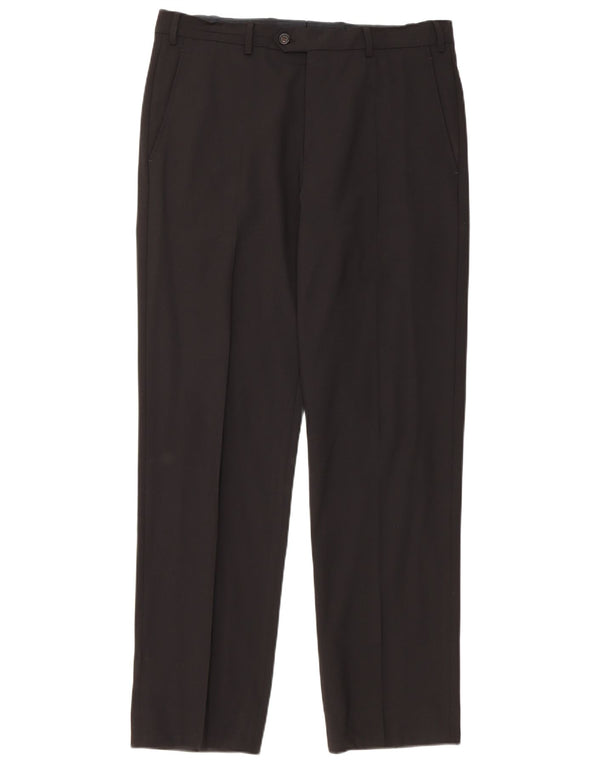 Armani Mens Straight Suit Trousers W32 L31 Black