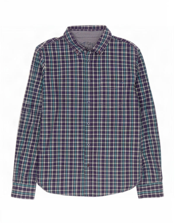 Gas Mens Shirt Large Purple Check