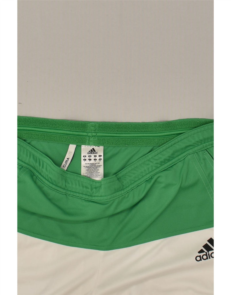 ADIDAS Mens Climalite Sport Shorts Small White Colourblock Polyester | Vintage Adidas | Thrift | Second-Hand Adidas | Used Clothing | Messina Hembry 