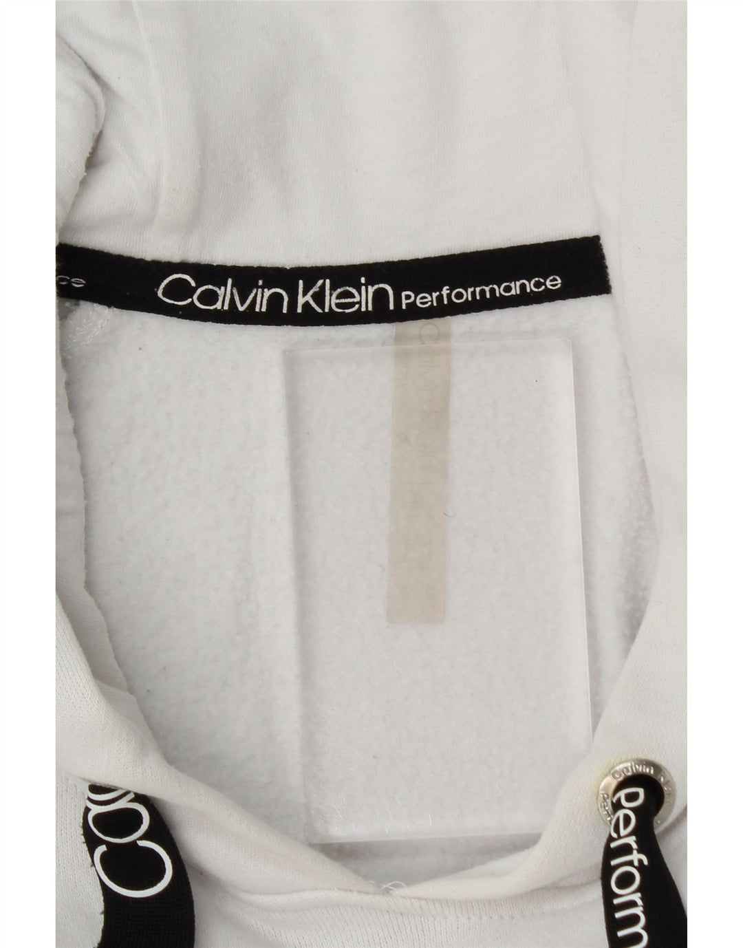 Calvin Klein Womens Crop Oversized Hoodie Jumper UK 10 Small White Cotton