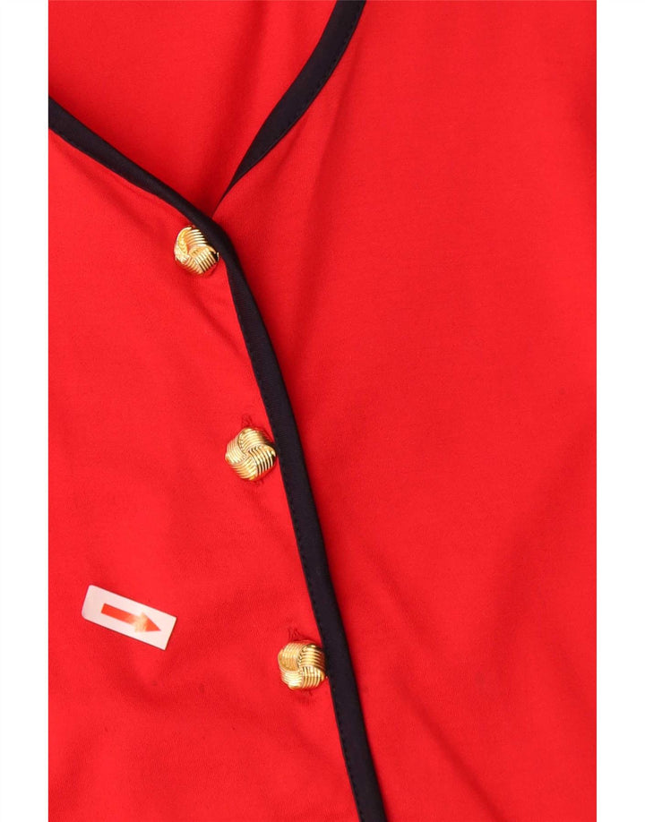 Cellini Womens Short Sleeve Shirt Blouse IT 42 Medium Red Colourblock