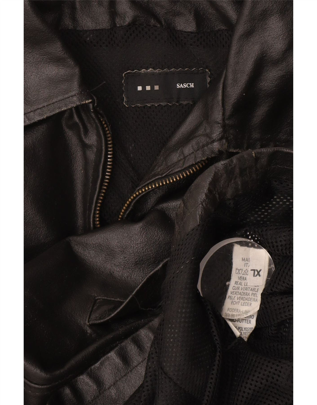 Vintage Mens Leather Jacket UK 42 XL Black Leather