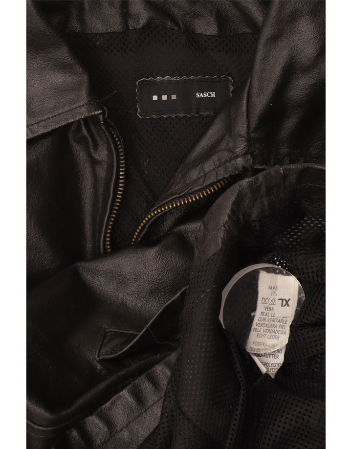 Vintage Mens Leather Jacket UK 42 XL Black Leather