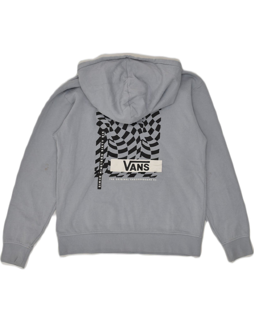 VANS Womens Oversized Graphic Hoodie Jumper UK 10 Small Blue Cotton | Vintage Vans | Thrift | Second-Hand Vans | Used Clothing | Messina Hembry 