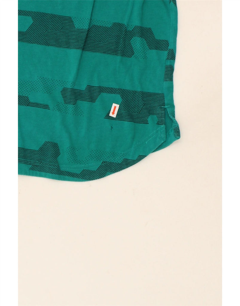 ADIDAS Boys T-Shirt Top 13-14 Years Green Geometric Cotton Vintage Adidas and Second-Hand Adidas from Messina Hembry 