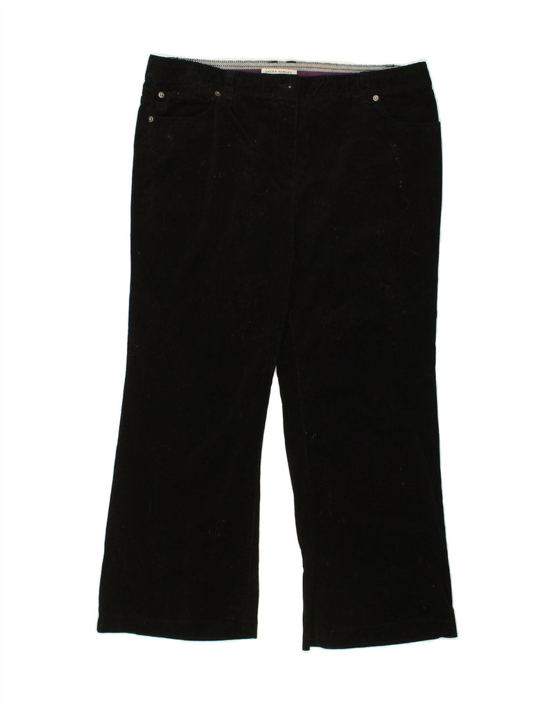 LAURA ASHLEY Womens Bootcut Corduroy Trousers UK 16 Large W34 L26  Black Vintage Laura Ashley and Second-Hand Laura Ashley from Messina Hembry 