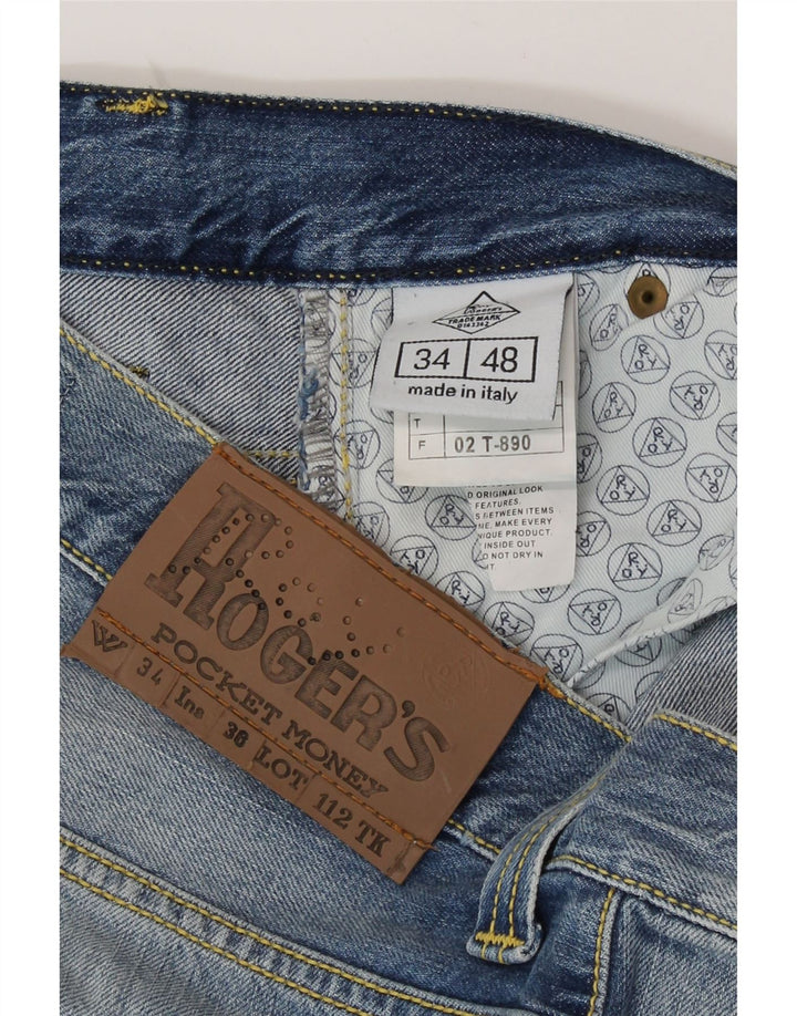 Roy Rogers Mens Straight Jeans IT 48 Medium W34 L35 Blue Cotton