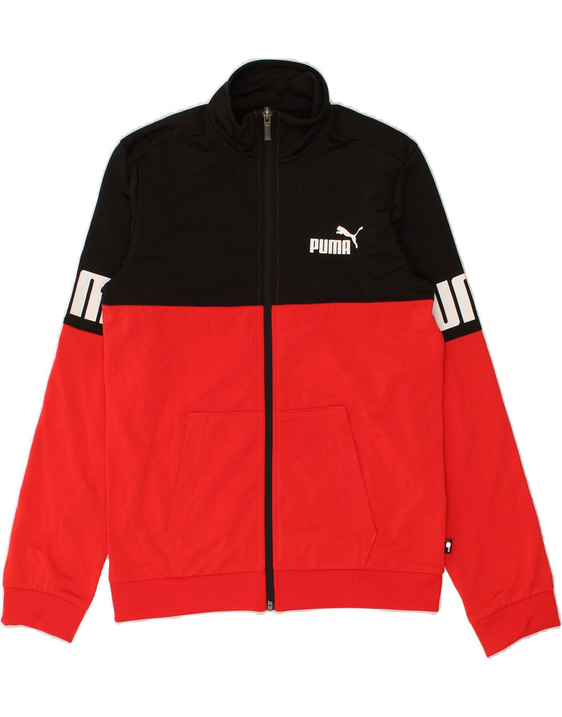PUMA Boys Graphic Tracksuit Top Jacket 13-14 Years Red Colourblock | Vintage Puma | Thrift | Second-Hand Puma | Used Clothing | Messina Hembry 