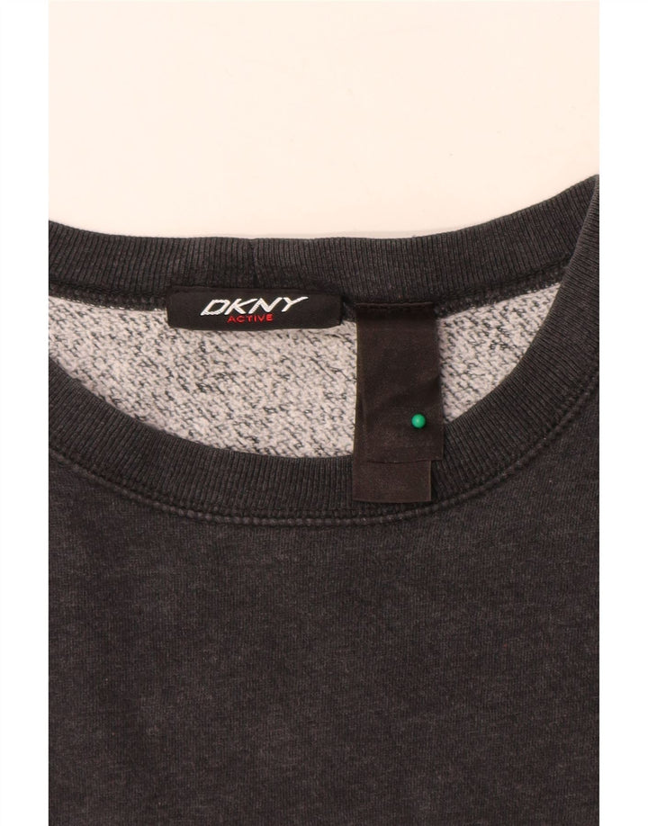 DKNY Womens Graphic Sweatshirt Jumper UK 18 XL Black Cotton