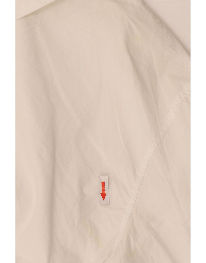 Zara Womens Crop Shirt Blouse UK 16 Medium White Cotton