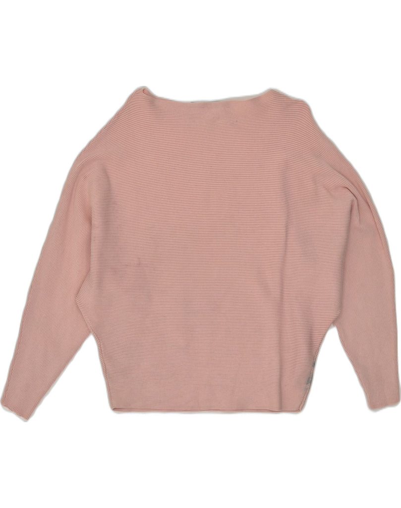 RALPH LAUREN Womens Boat Neck Jumper Sweater UK 14 Medium Pink Cotton | Vintage Ralph Lauren | Thrift | Second-Hand Ralph Lauren | Used Clothing | Messina Hembry 