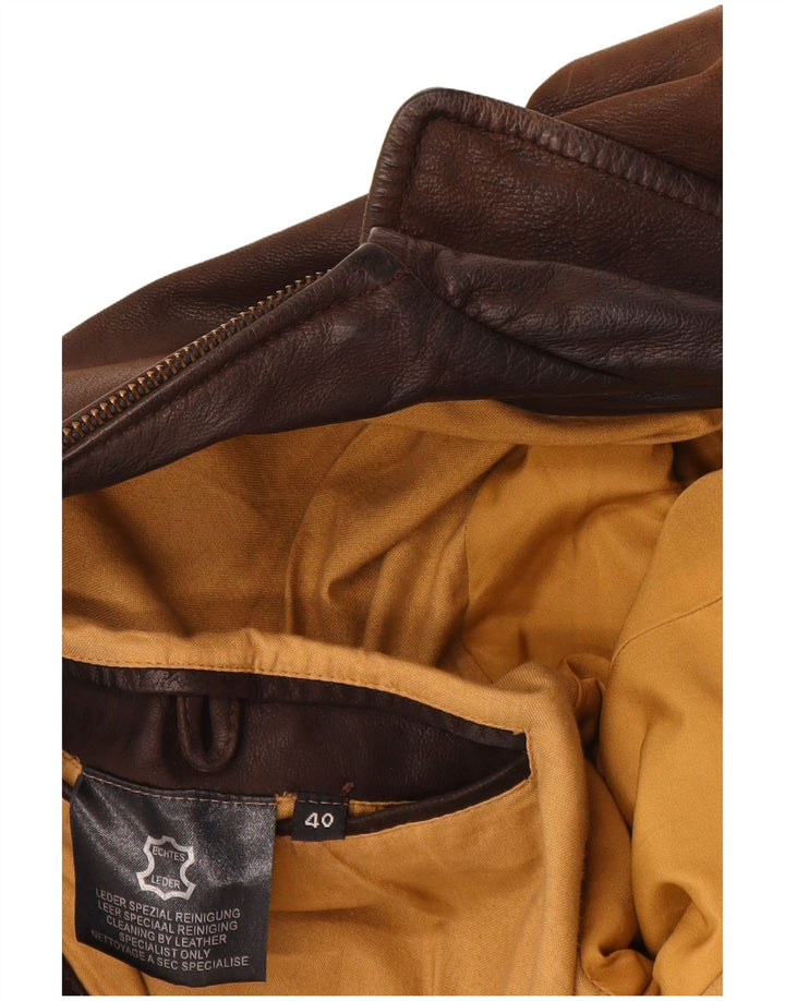 Peek & Cleppenburg Mens Leather Jacket UK 40 Large Brown Leather