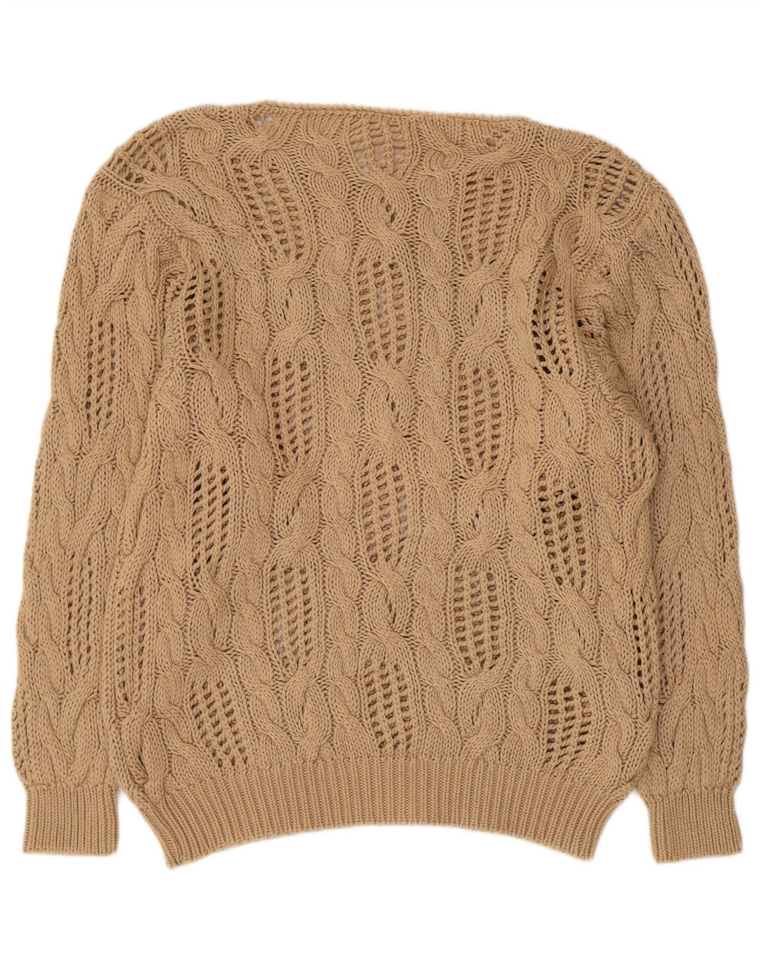 Madeleine Womens See Through Boat Neck Jumper Sweater EU 40/42 Medium Beige