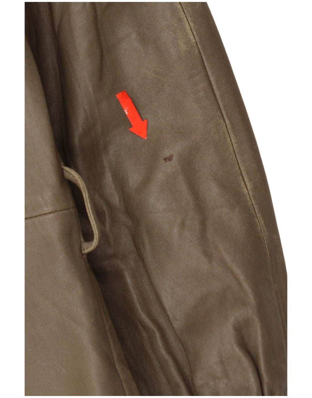 Vintage Womens Leather Jacket IT 44 Medium Khaki Leather